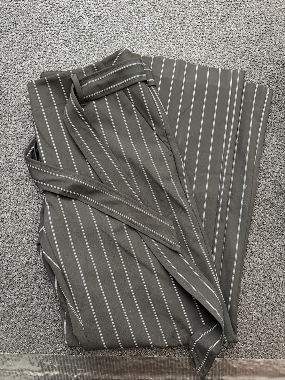 LOFT Black Pinstripe Trousers